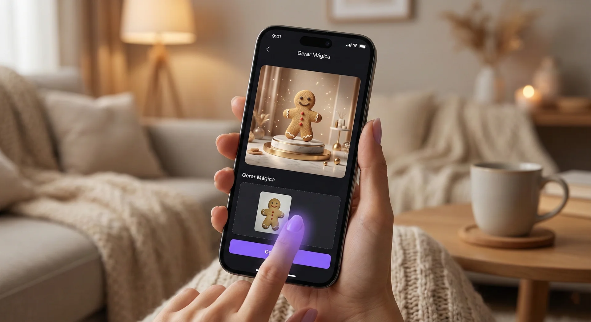 Artesã trabalhando em cerâmica com auxílio de inteligência artificial do Mockup Mágico para criar fotos profissionais